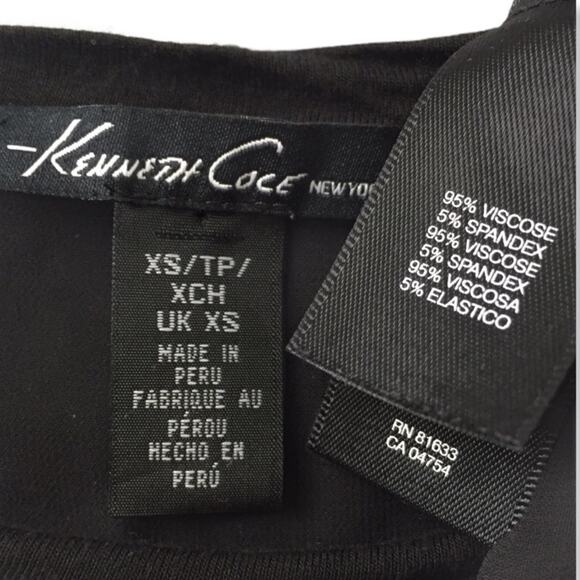 Kenneth Cole black sleeveless top, ladies chiffon crossover back dressy tee - Picture 4 of 4